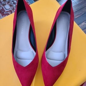 Kelly & Katie red kitten heel